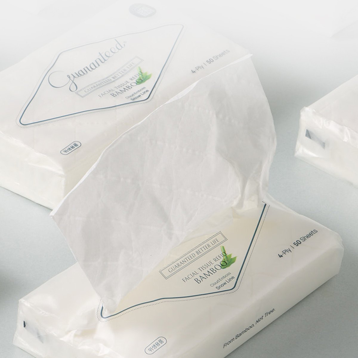 Vastly Bamboo Facial Refill Tissue 50 Sheets Snow Cloud
