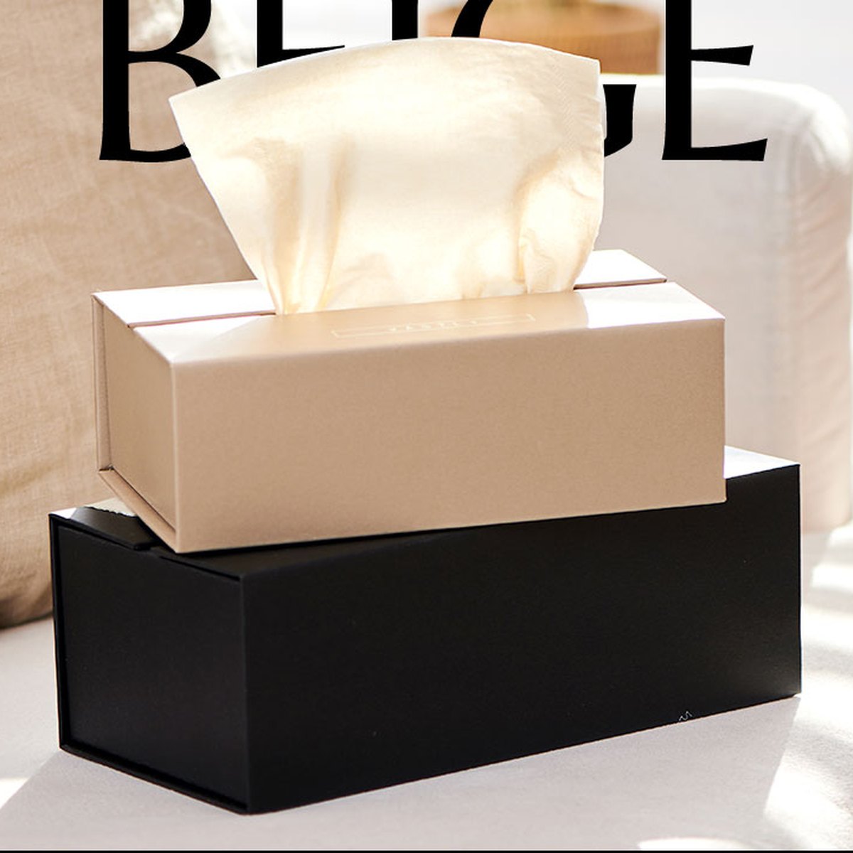 Vastly Tissue Case for 100 Sheets Beige