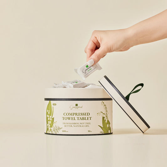 Guaranteed Compressed Towel Tablet tin, from bamboo not tree